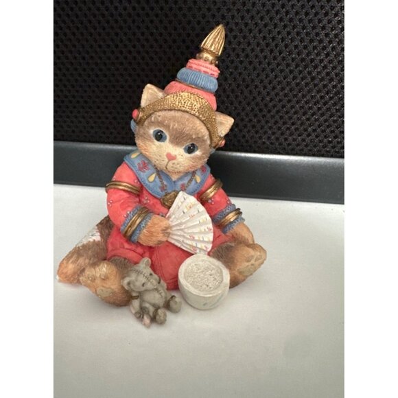 Set Of 5 Cute Cat Figurines With Yarn Ball Home Sweet Home And More - Picture 5 of 14